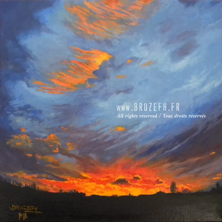 "Crépuscule", peinture à l'huile de l'artiste Bruzefh