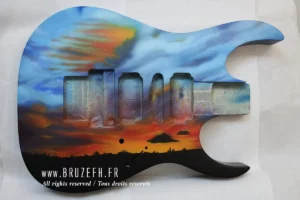 Ibanez RG570 "Crépuscule", décoration de l'artiste Bruzefh