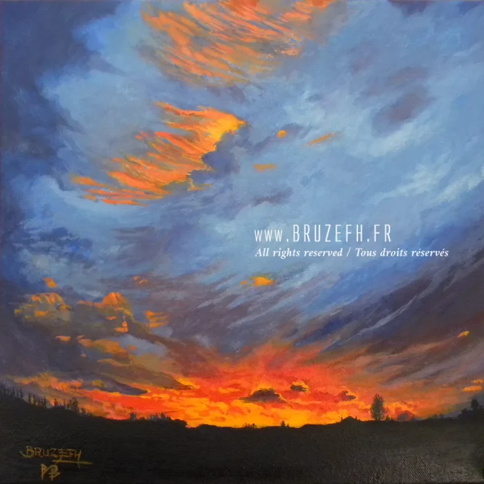 "Crépuscule", peinture à l'huile de l'artiste Bruzefh